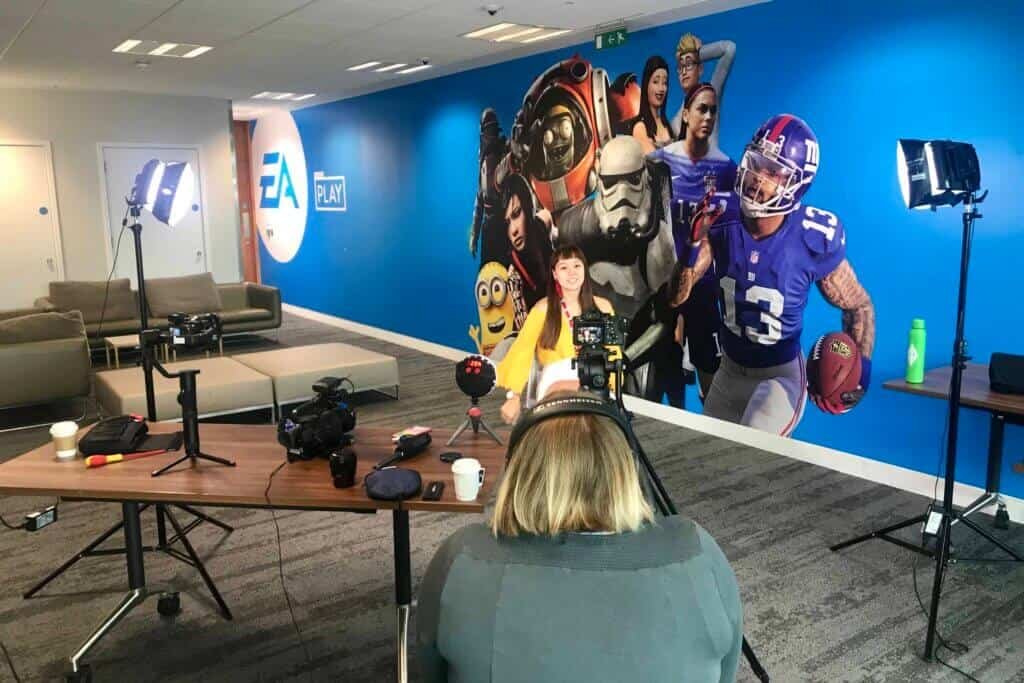 EA Games Interview behind the scenes photo