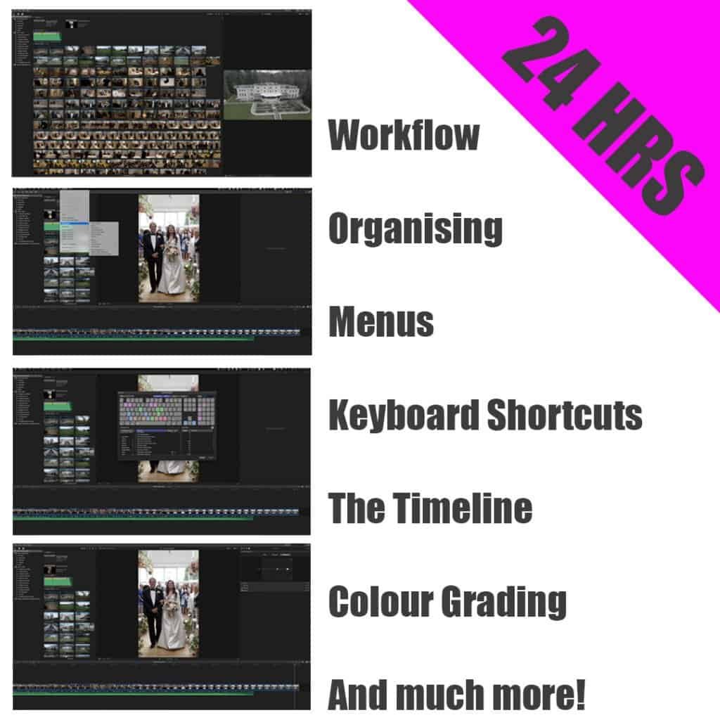 Video editing software tutorial features and interface.