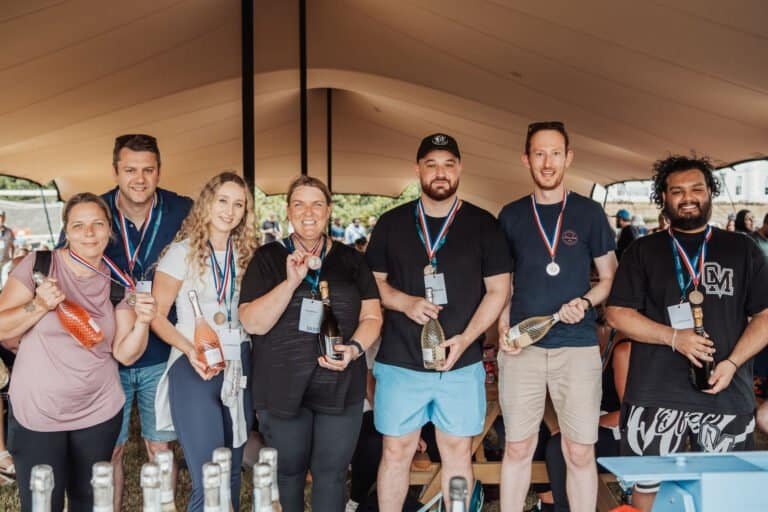 Company team photographed together at an outdoor corporate away day