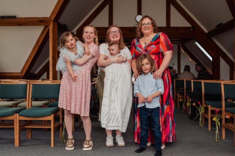 Family group photograph after the naming ceremony